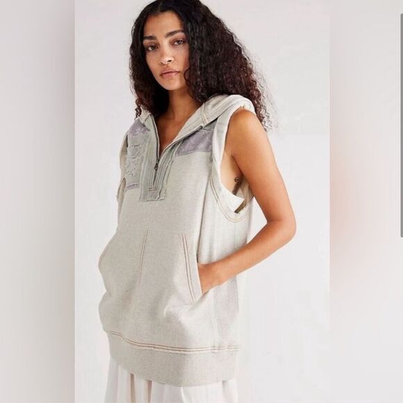 Free People Santa Fe Patchwork Sleeveless Hoodie NEW - Picture 1 of 11